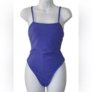 Blue One Piece Swimsuit with Spaghetti Straps